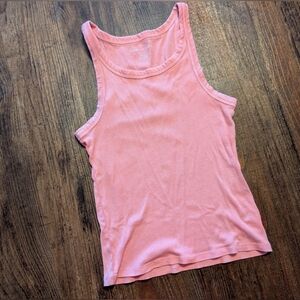 American Eagle Light Pink Ribbed Tank S